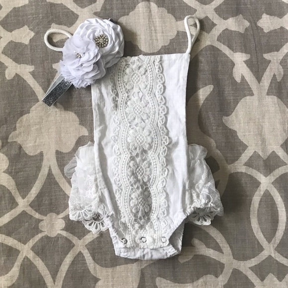Other - *SOLD* Boutique lace onesie and headband
